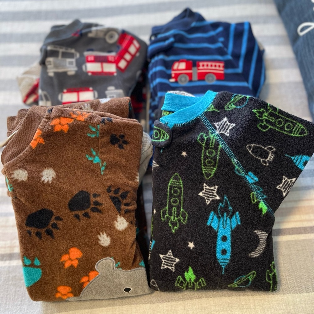 Set of 4 Toddler Footed Pajamas 5T